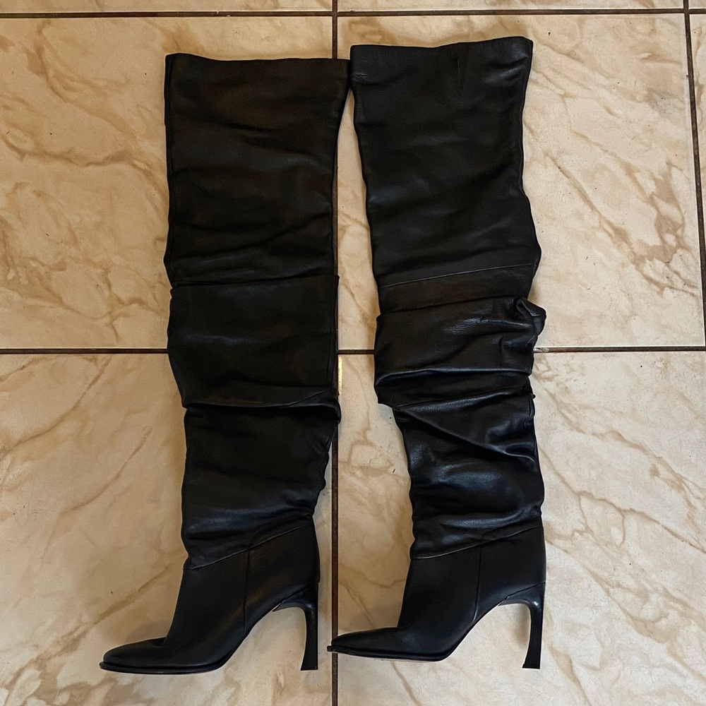 Michael Kors Sleek Black Over-the-Knee Boots